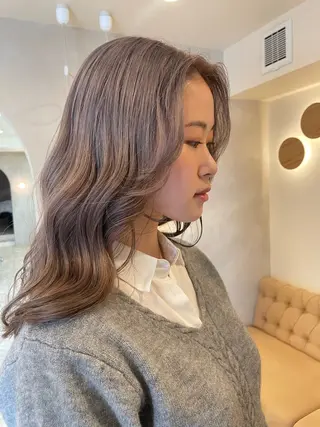 カラー ミルクティ/ピンク/ レイヤー/yuriaのヘアスタイル