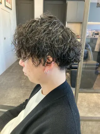 ショート パーマ ✳️ウルフ/メンズ/ スパイラルパーマ✳️のヘアスタイル