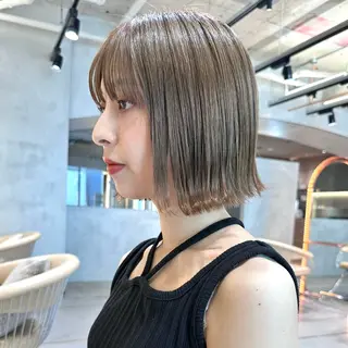 ミディアム カラー ボブ/くびれボブ/ 髪質改善/Ru-kaのヘアスタイル