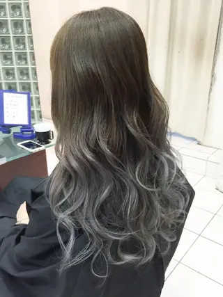 セミロング カラー ヘアアレンジ モテ髪透明感❤️ デイズヘアカラーのヘアスタイル