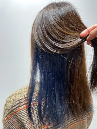 セミロング カラー HATSUMEI ゆうまのヘアスタイル