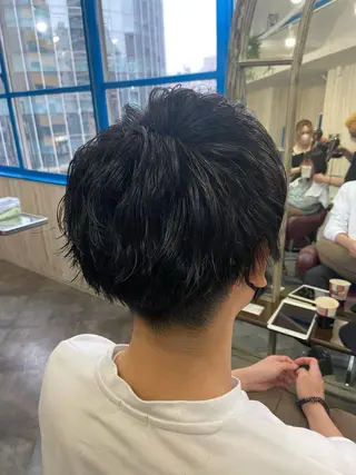 ショート パーマ メンズ カットパーマ✂️ 小坂田玲亜のヘアスタイル