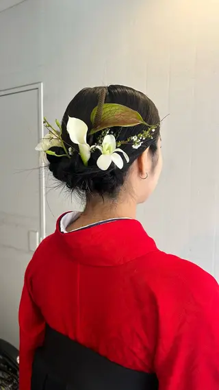 ミディアム ヘアアレンジ hen所属・心斎橋/レイヤー/ ブリーチ/モエのヘアスタイル