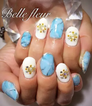 ミディアム ネイル Belle fleurのネイルデザイン