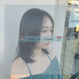ミディアム ✨🦄韓国風レイヤ ー🦄✨林あかりのヘアスタイル
