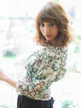 ミディアム カラー パーマ VIVIE【ヴィヴィ】所属・髪質改善/韓国風 レイヤー/田村祐樹のヘアスタイル