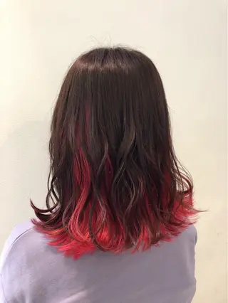 ミディアム カラー 平良 那生のヘアスタイル