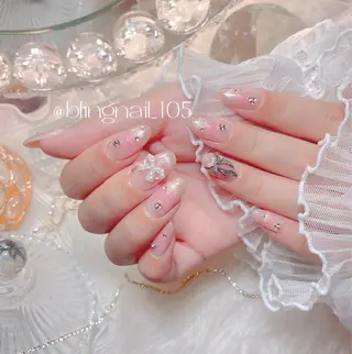 ネイル 23時まで❤︎韓国、 ワンホンネイルのネイルデザイン