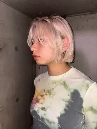 ショート カラー レイヤー×ブリーチ/ パーマ/ﾘｭｳﾄのヘアスタイル