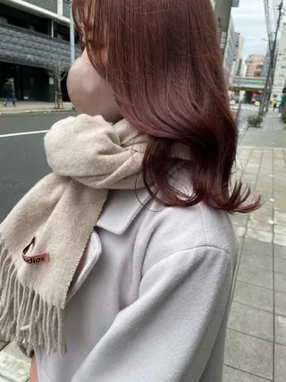 セミロング カラー Hana ♡ marshu梅田のヘアスタイル