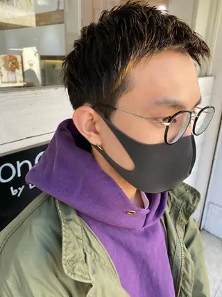 ショート メンズ 森貴裕/ベージュ/ パーマ/オリーブのヘアスタイル