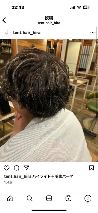 カラー パーマ テントヘアー所属・tent平島 叶也のヘアスタイル