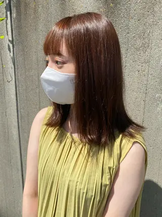セミロング カラー 高浜 夕海のヘアスタイル