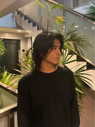 ミディアム パーマ メンズ 暗髪/ YU-KIのヘアスタイル