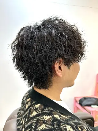ショート パーマ メンズ Je suis heureuse Union所属・佐藤 ふみやのヘアスタイル