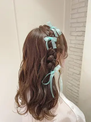 ロング ヘアアレンジ エクステ/ハイトーン 🐏☁️miminaのヘアスタイル