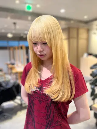 ロング カラー オタク美容師🛍/ 酸性ストレート/艶髪のヘアスタイル