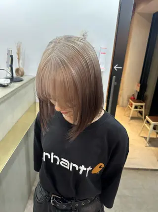 ミディアム Null 表参道所属・岩下昂世/ ハイトーン/デザインのヘアスタイル