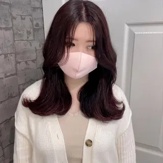 ミディアム rina／ベージュ ワンホン/韓国ヘアのヘアスタイル