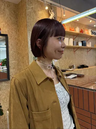 ショート カラー era所属・azumi/ボブ/暖 色/オリーブ/縮毛のヘアスタイル
