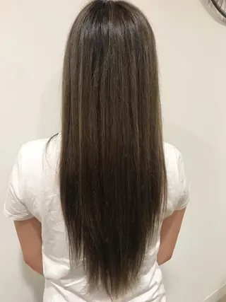 ロング カラー 暖色カラー🍊 ボブ🌿顔周りcutのヘアスタイル