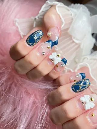 ネイル 23時まで❤︎韓国、 ワンホンネイルのネイルデザイン