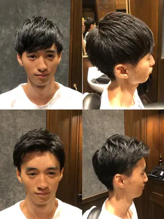 ミディアム メンズ カット指名No1漆原 聡のヘアスタイル