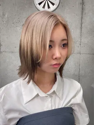 ミディアム ハイトーン/ブリーチ /ウルフ⛓️MAKIのヘアスタイル