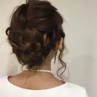 セミロング カラー ヘアアレンジ きむえり/髪質改善 /セット/カラーのヘアスタイル