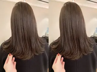 ロング カラー 透明感/オリーブ/ グレージュ/YUKAのヘアスタイル