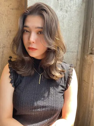 セミロング カラー パーマ 似合わせカラーパーマ 🌿kitin米川のヘアスタイル