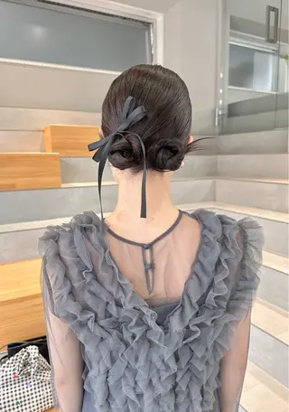 セミロング ヘアアレンジ 染谷 遥花のヘアスタイル