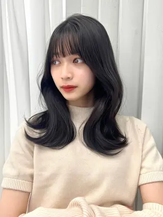 セミロング 前髪顔まわりカット 🌈中村海聖のヘアスタイル