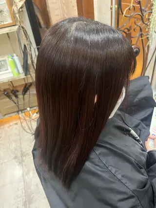 ミディアム カラー 艶髪/ハイトーン/ ヘアセット/モエノのヘアスタイル