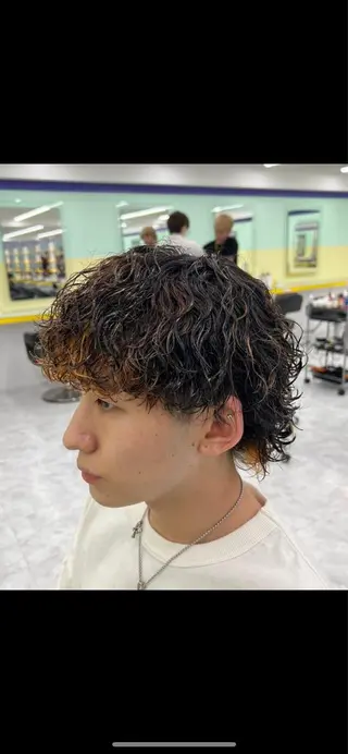 カラー パーマ メンズ 大人っぽ♡上品な暖色 ♡ブリーチなし♡のヘアスタイル