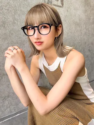 カラー 艶カラー/ボブ /似合わせ/田口愛那のヘアスタイル