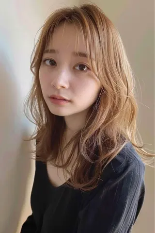 セミロング 最新ケアカラー 髪質改善YUTOのヘアスタイル