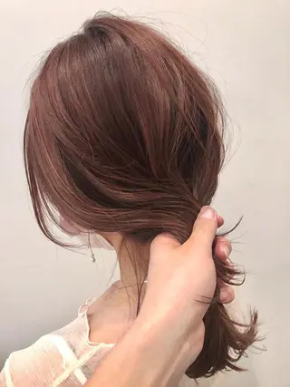 ミディアム カラー wカラー 指名No1かけるのヘアスタイル