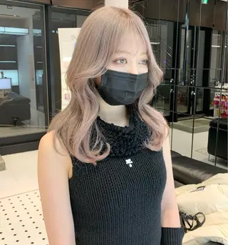 セミロング カラー ハッシュカット/ハイ トーン/MANAMIのヘアスタイル