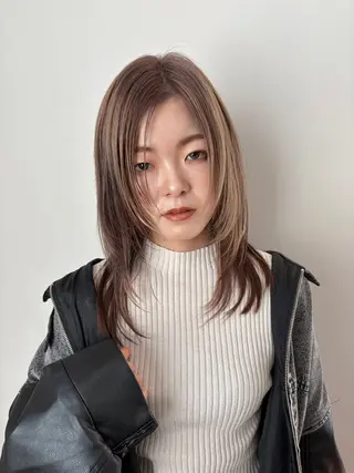 ミディアム カラー いりえ しゃけのヘアスタイル