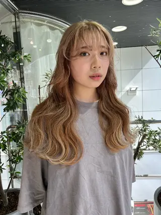 ロング カラー 💖デザインカラー/ タダ ハナカ💖のヘアスタイル