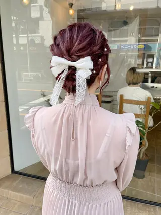 ミディアム ヘアアレンジ ヘアアレンジ にいた　かづしげのヘアスタイル