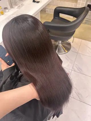 ロング カラー パーマ ヘアアレンジ メンズ キッズ ブリーチなしカラー/ ブラウン/レイヤーのヘアスタイル
