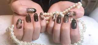 セミロング ネイル 長さ出し専門 nynaのネイルデザイン