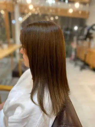 セミロング カラー benji 福間所属・丸(マル) ／ショートボブのヘアスタイル