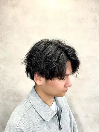 ショート パーマ メンズ 清潔感×束感ヘア🔥 メンズ専門篠原のヘアスタイル