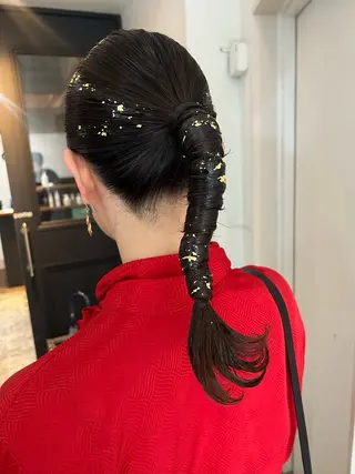 ミディアム カラー ヘアアレンジ ツキノキ ミナのヘアスタイル
