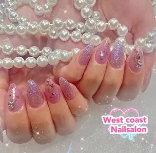 ネイル リボン、ガーリー パーツ放題専門店のネイルデザイン