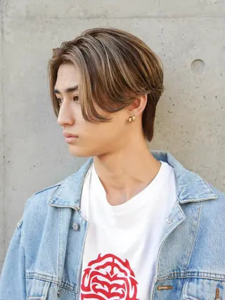 ミディアム カラー メンズ メンズパーマ メンズ特化ryoのヘアスタイル