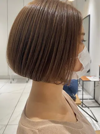 ショート カラー 艶レイヤー/艶髪矯正 /ケラトリ/石井のヘアスタイル